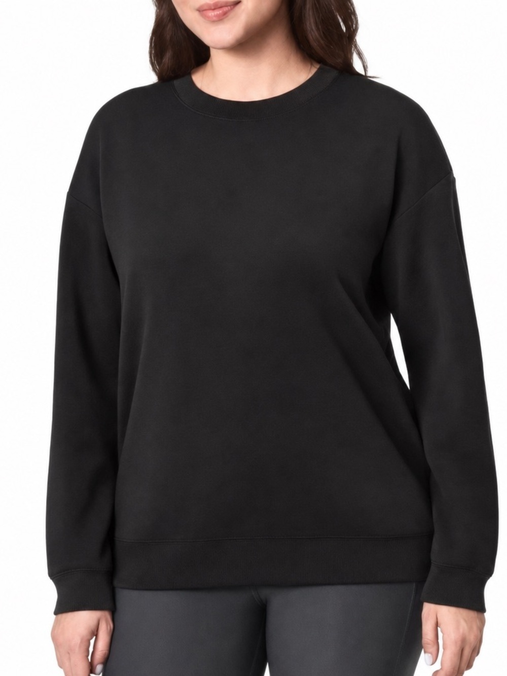 MONDETTA Black Fleece-Lined Sweatshirt Long Sleeve XL